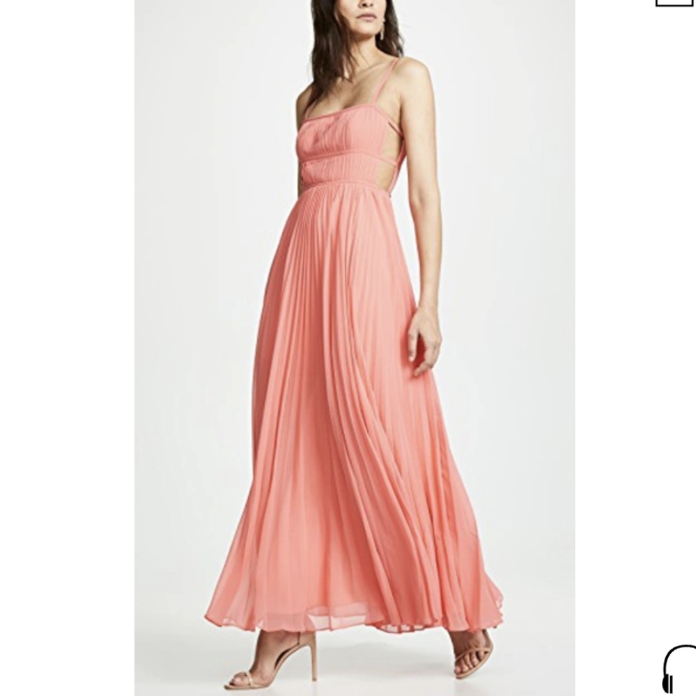 Fame and Partners The Erina Pleated Dress in Coral Size 2 NWT
